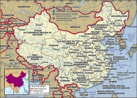 A Map Of China With Cities